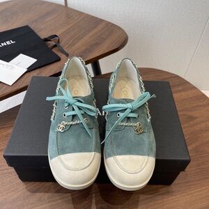 Chanel Women's Teal Sneakers